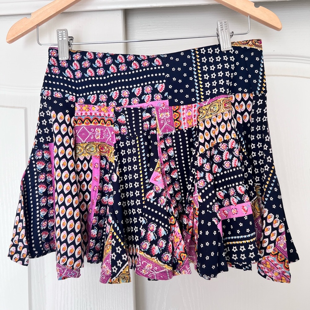 NWT Raga Color-block Boho Mini Skirt - Picture 2 of 7